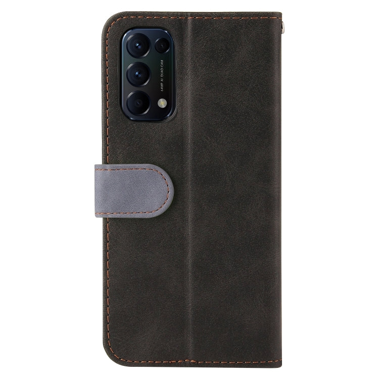 For OPPO Reno5 4G / 5G / Find X3 Lite Business Stitching-Color Horizontal Flip PU Leather Case with Holder & Card Slots & Photo Frame & Lanyard