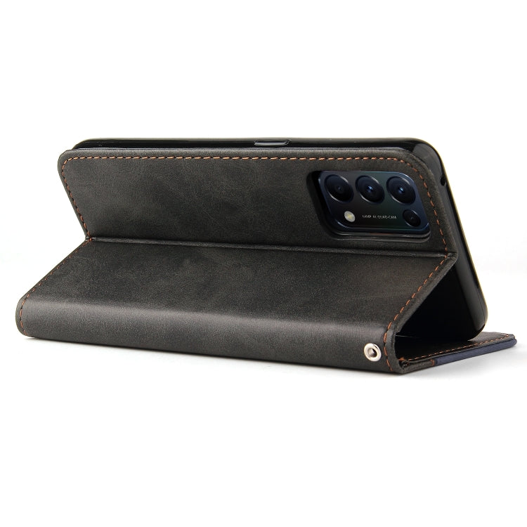 For OPPO Reno5 4G / 5G / Find X3 Lite Business Stitching-Color Horizontal Flip PU Leather Case with Holder & Card Slots & Photo Frame & Lanyard