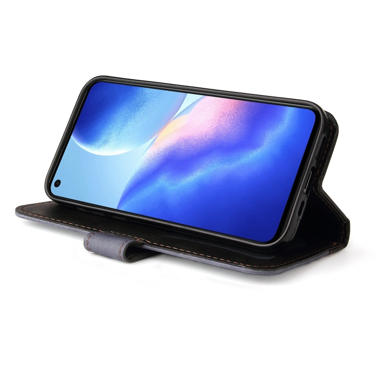 For OPPO Reno5 4G / 5G / Find X3 Lite Business Stitching-Color Horizontal Flip PU Leather Case with Holder & Card Slots & Photo Frame & Lanyard