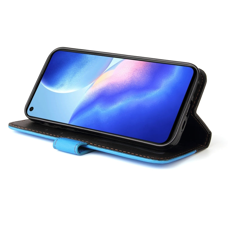 For OPPO Reno5 4G / 5G / Find X3 Lite Business Stitching-Color Horizontal Flip PU Leather Case with Holder & Card Slots & Photo Frame & Lanyard