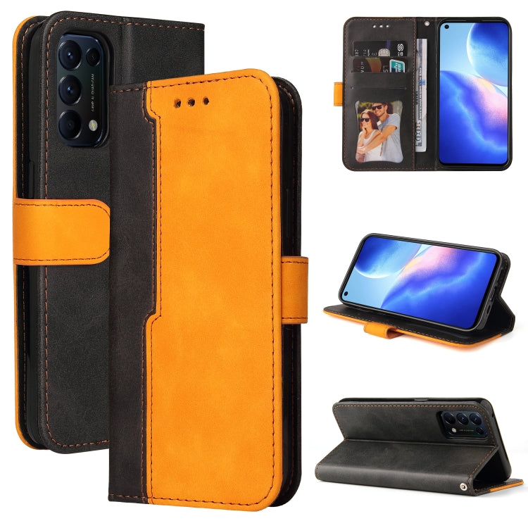 For OPPO Reno5 4G / 5G / Find X3 Lite Business Stitching-Color Horizontal Flip PU Leather Case with Holder & Card Slots & Photo Frame & Lanyard
