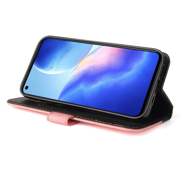 For OPPO Reno5 4G / 5G / Find X3 Lite Business Stitching-Color Horizontal Flip PU Leather Case with Holder & Card Slots & Photo Frame & Lanyard