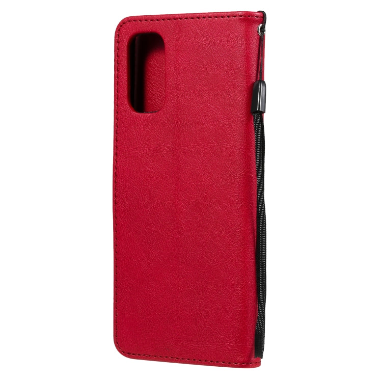 For OPPO Realme V5 5G Solid Color Horizontal Flip Protective Leather Case with Holder & Card Slots & Wallet & Photo Frame & Lanyard