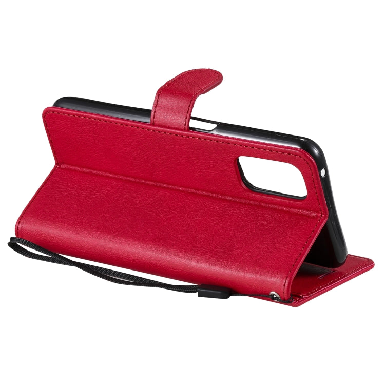 For OPPO Realme V5 5G Solid Color Horizontal Flip Protective Leather Case with Holder & Card Slots & Wallet & Photo Frame & Lanyard