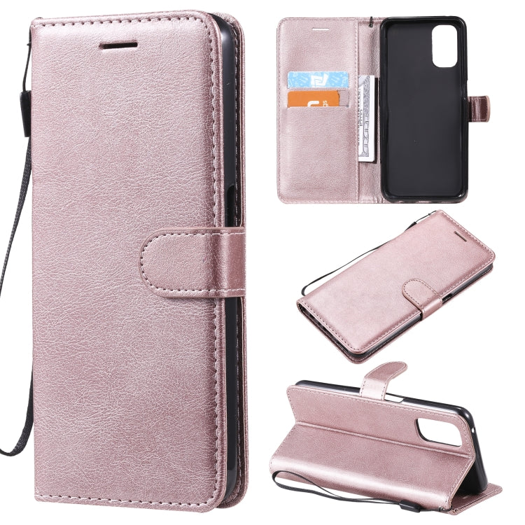 For OPPO Realme V5 5G Solid Color Horizontal Flip Protective Leather Case with Holder & Card Slots & Wallet & Photo Frame & Lanyard