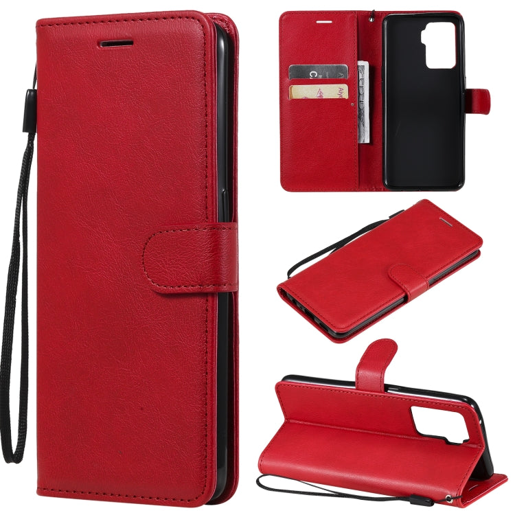 For OPPO A94 4G Solid Color Horizontal Flip Protective Leather Case with Holder & Card Slots & Wallet & Photo Frame & Lanyard