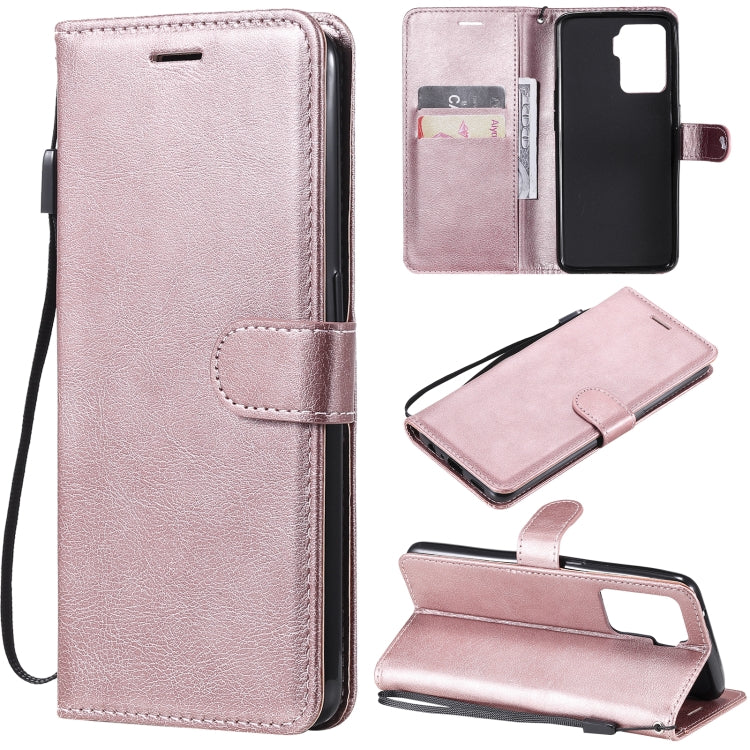 For OPPO A94 4G Solid Color Horizontal Flip Protective Leather Case with Holder & Card Slots & Wallet & Photo Frame & Lanyard