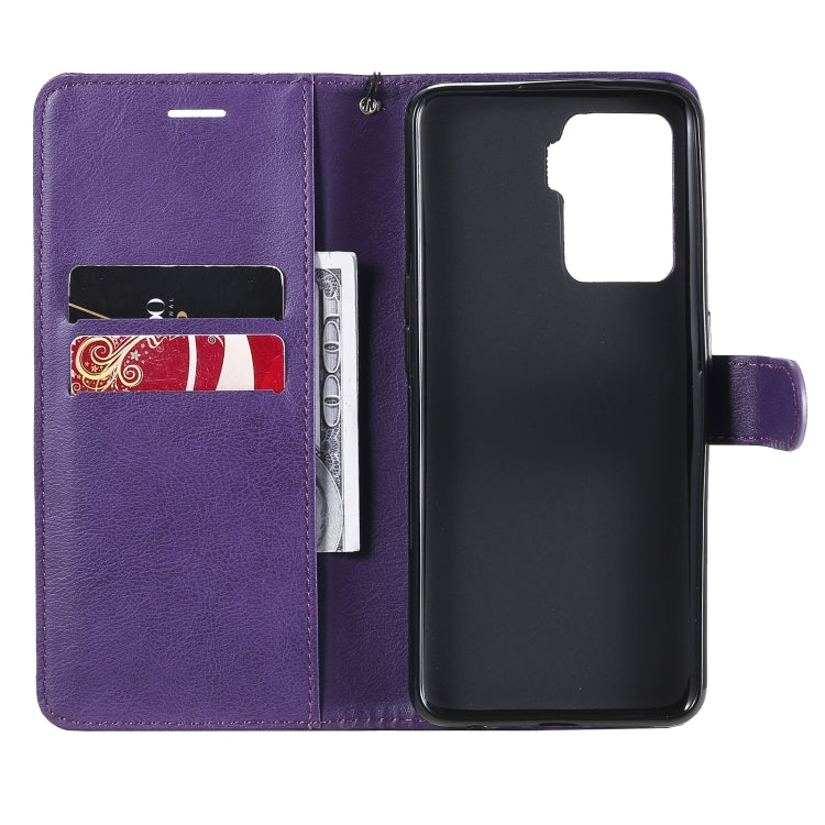 For OPPO Reno5 F Solid Color Horizontal Flip Protective Leather Case with Holder & Card Slots & Wallet & Photo Frame & Lanyard