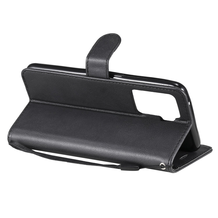 For OPPO Reno5 F Solid Color Horizontal Flip Protective Leather Case with Holder & Card Slots & Wallet & Photo Frame & Lanyard