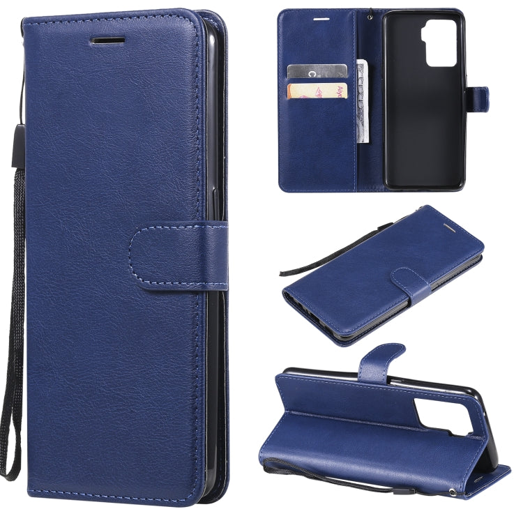For OPPO Reno5 F Solid Color Horizontal Flip Protective Leather Case with Holder & Card Slots & Wallet & Photo Frame & Lanyard
