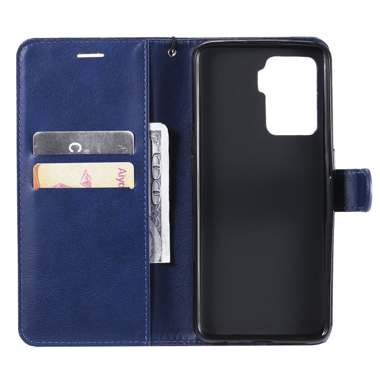 For OPPO Reno5 F Solid Color Horizontal Flip Protective Leather Case with Holder & Card Slots & Wallet & Photo Frame & Lanyard