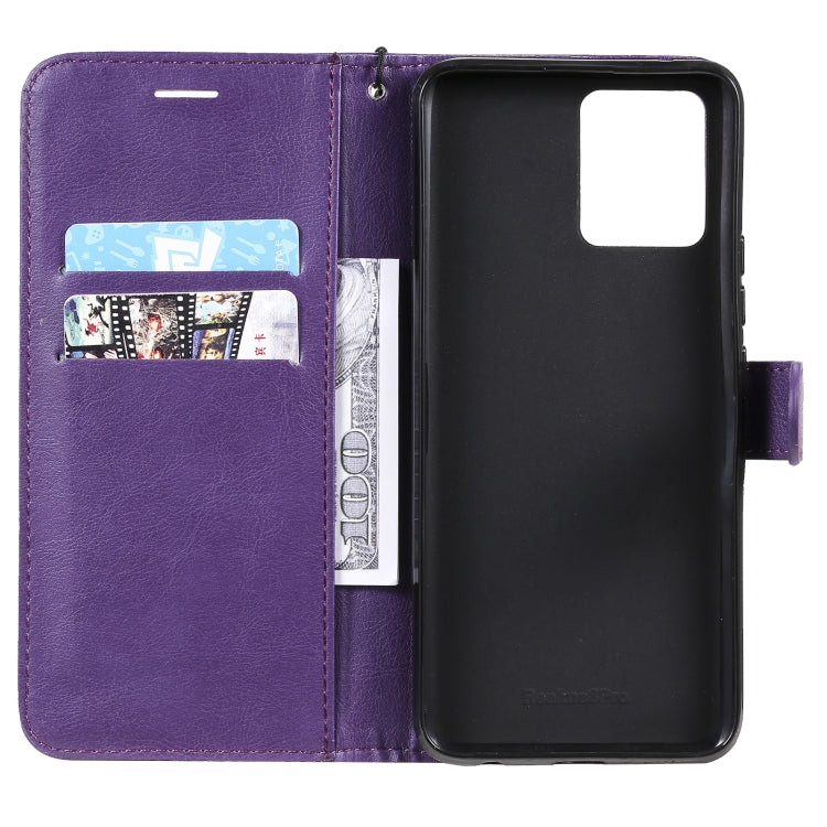 For OPPO Realme 8 Solid Color Horizontal Flip Protective Leather Case with Holder & Card Slots & Wallet & Photo Frame & Lanyard