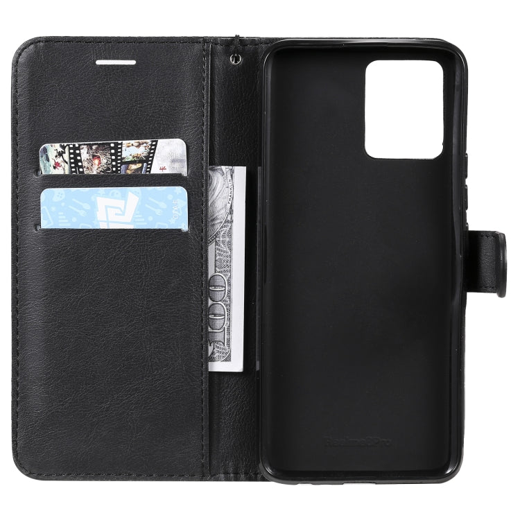 For OPPO Realme 8 Solid Color Horizontal Flip Protective Leather Case with Holder & Card Slots & Wallet & Photo Frame & Lanyard