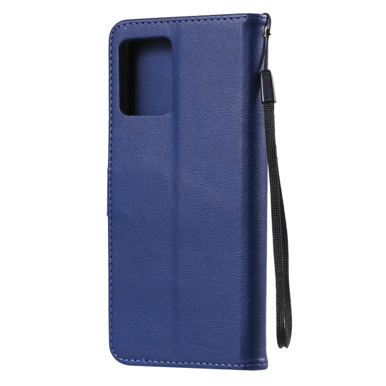 For OPPO Realme 8 Solid Color Horizontal Flip Protective Leather Case with Holder & Card Slots & Wallet & Photo Frame & Lanyard