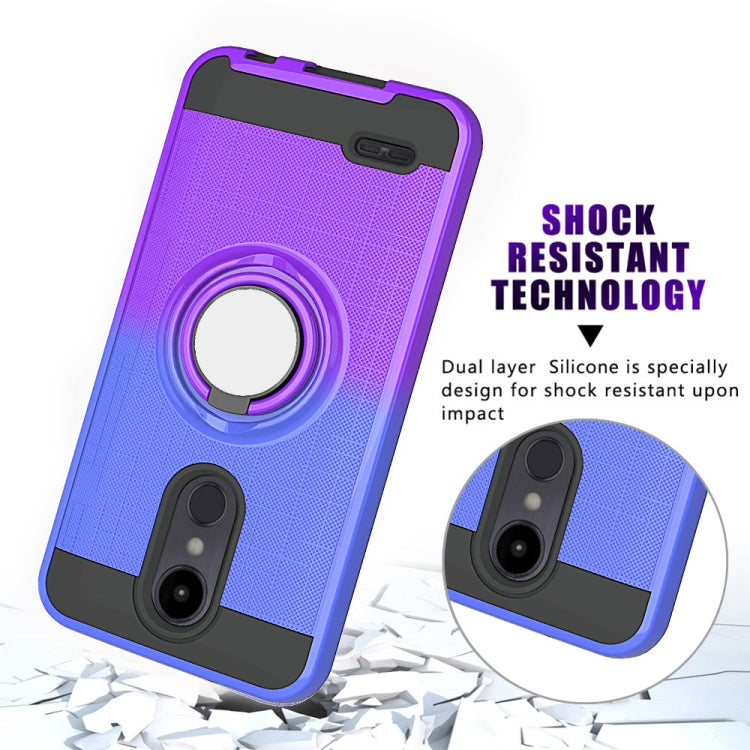 For LG Aristo 2 2 In 1 PC + TPU Protective Case with 360 Degrees Rotate Ring Holder
