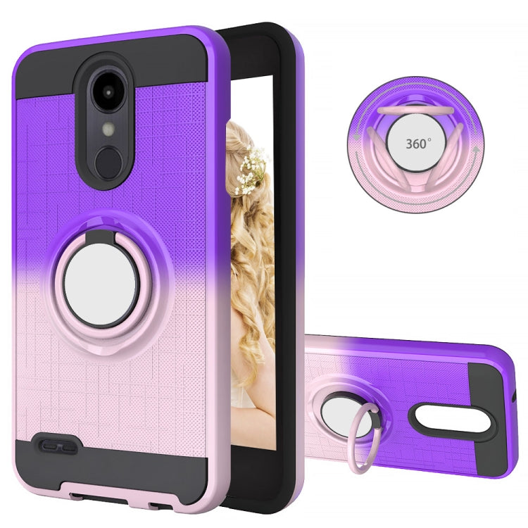 For LG Aristo 2 2 In 1 PC + TPU Protective Case with 360 Degrees Rotate Ring Holder