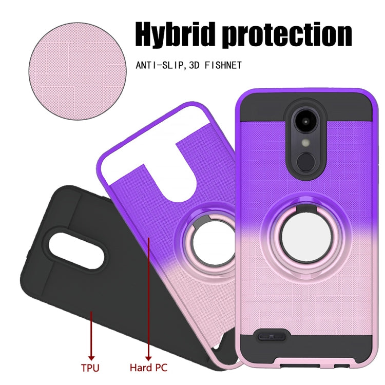 For LG Aristo 2 2 In 1 PC + TPU Protective Case with 360 Degrees Rotate Ring Holder