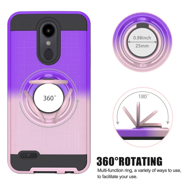 For LG Aristo 2 2 In 1 PC + TPU Protective Case with 360 Degrees Rotate Ring Holder