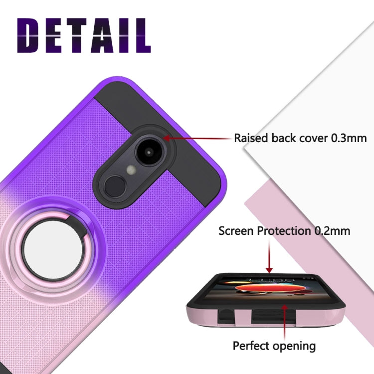 For LG Aristo 2 2 In 1 PC + TPU Protective Case with 360 Degrees Rotate Ring Holder