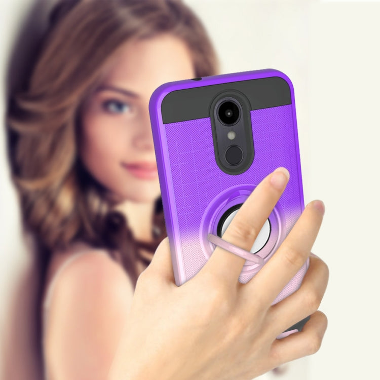 For LG Aristo 2 2 In 1 PC + TPU Protective Case with 360 Degrees Rotate Ring Holder