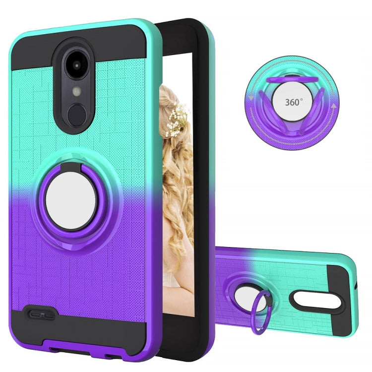 For LG Aristo 2 2 In 1 PC + TPU Protective Case with 360 Degrees Rotate Ring Holder