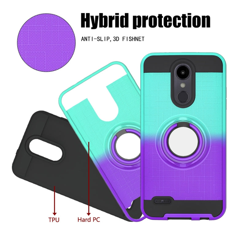 For LG Aristo 2 2 In 1 PC + TPU Protective Case with 360 Degrees Rotate Ring Holder