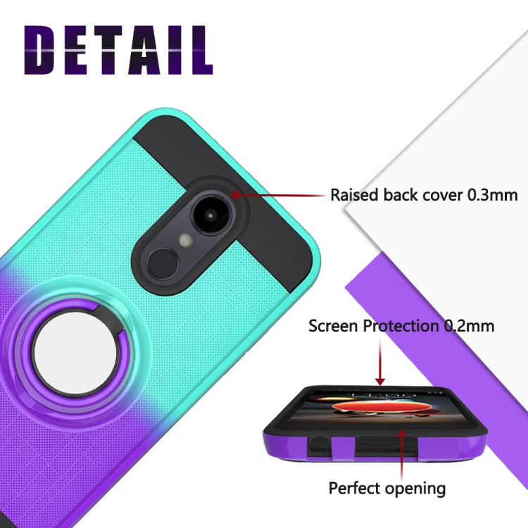 For LG Aristo 2 2 In 1 PC + TPU Protective Case with 360 Degrees Rotate Ring Holder
