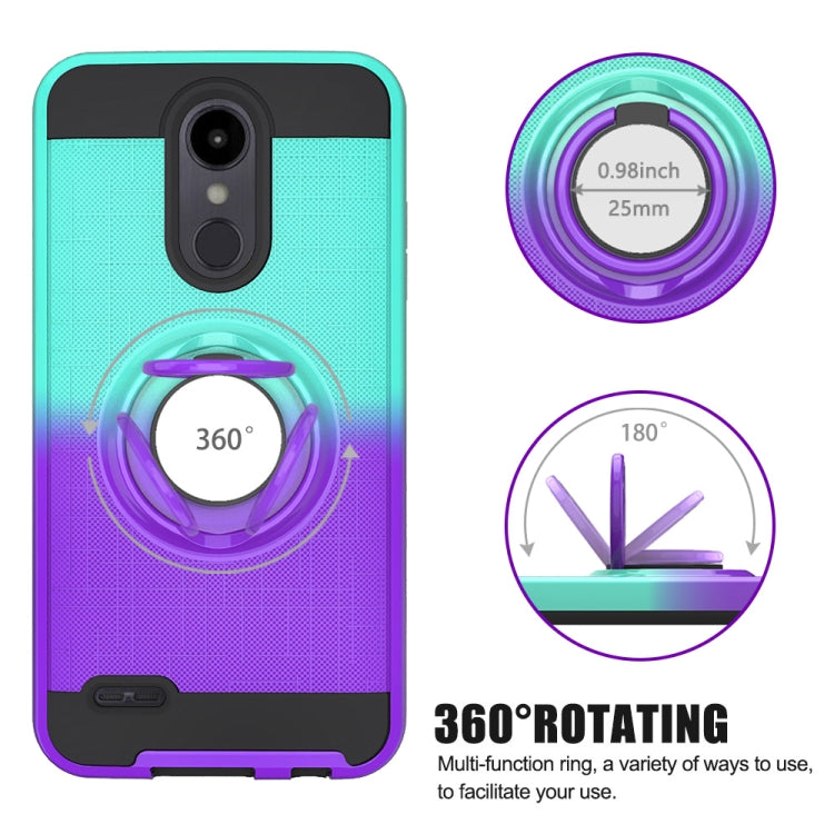 For LG Aristo 2 2 In 1 PC + TPU Protective Case with 360 Degrees Rotate Ring Holder