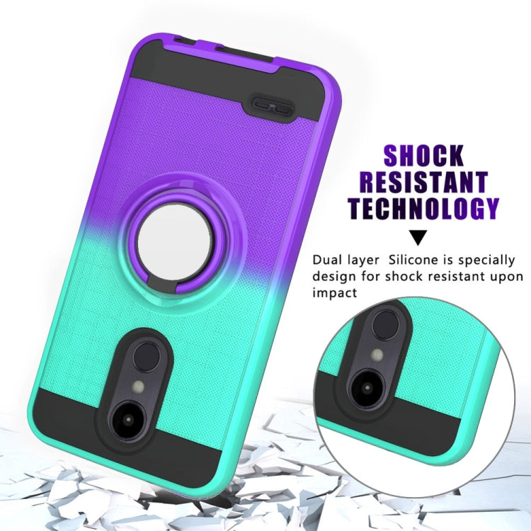 For LG Aristo 2 2 In 1 PC + TPU Protective Case with 360 Degrees Rotate Ring Holder
