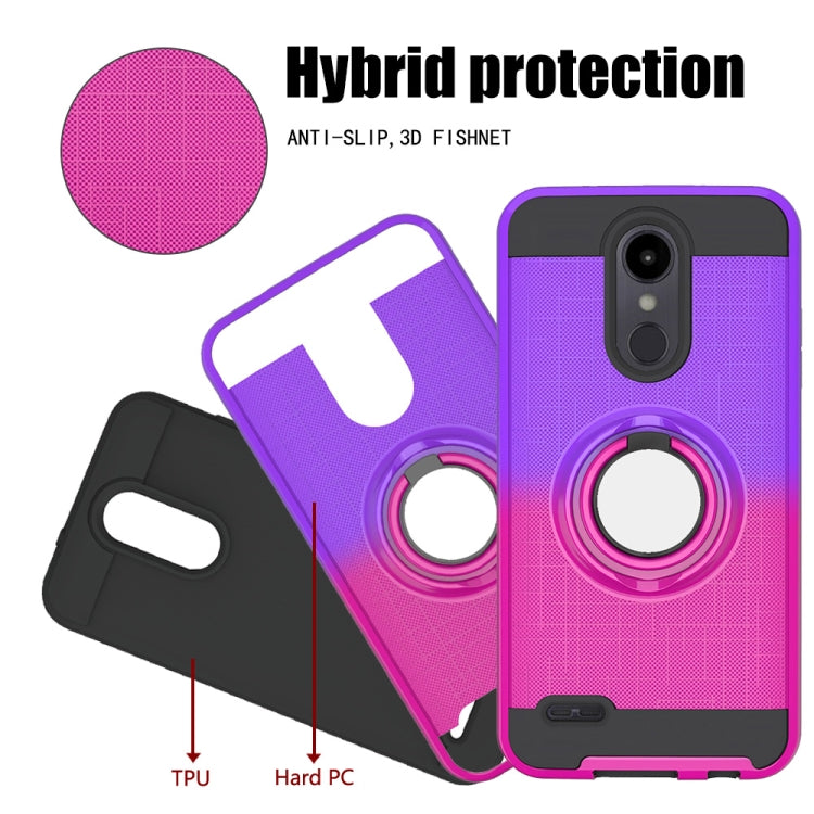 For LG Aristo 2 2 In 1 PC + TPU Protective Case with 360 Degrees Rotate Ring Holder