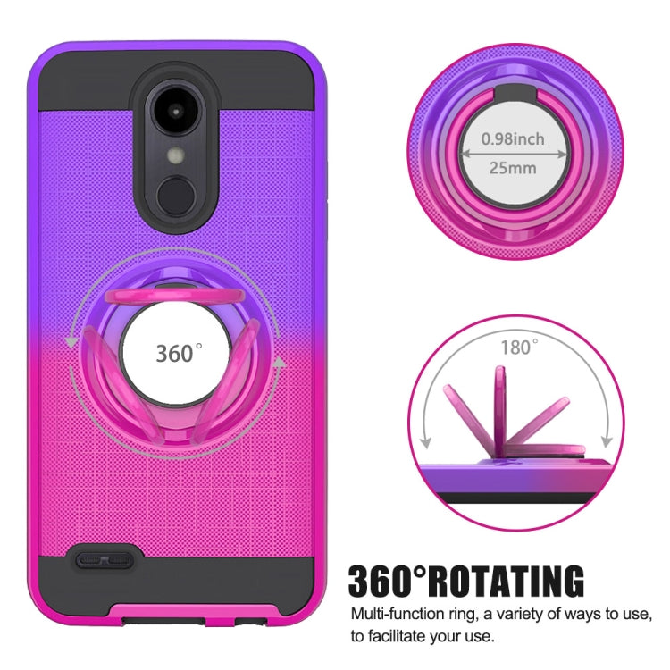 For LG Aristo 2 2 In 1 PC + TPU Protective Case with 360 Degrees Rotate Ring Holder