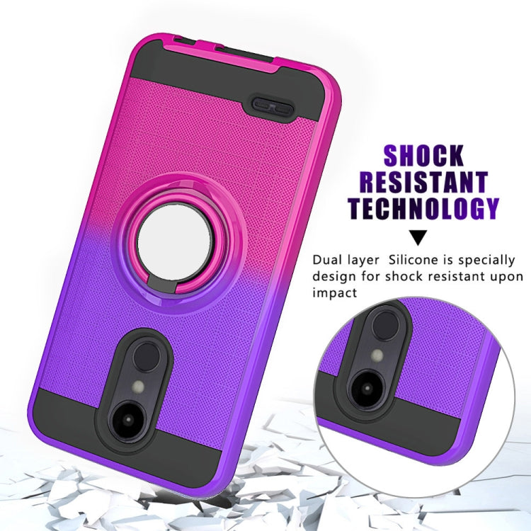 For LG Aristo 2 2 In 1 PC + TPU Protective Case with 360 Degrees Rotate Ring Holder