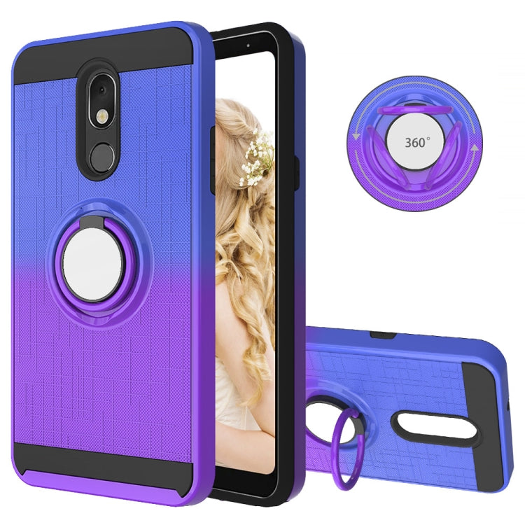 For LG Stylo 5 2 In 1 PC + TPU Protective Case with 360 Degrees Rotate Ring Holder