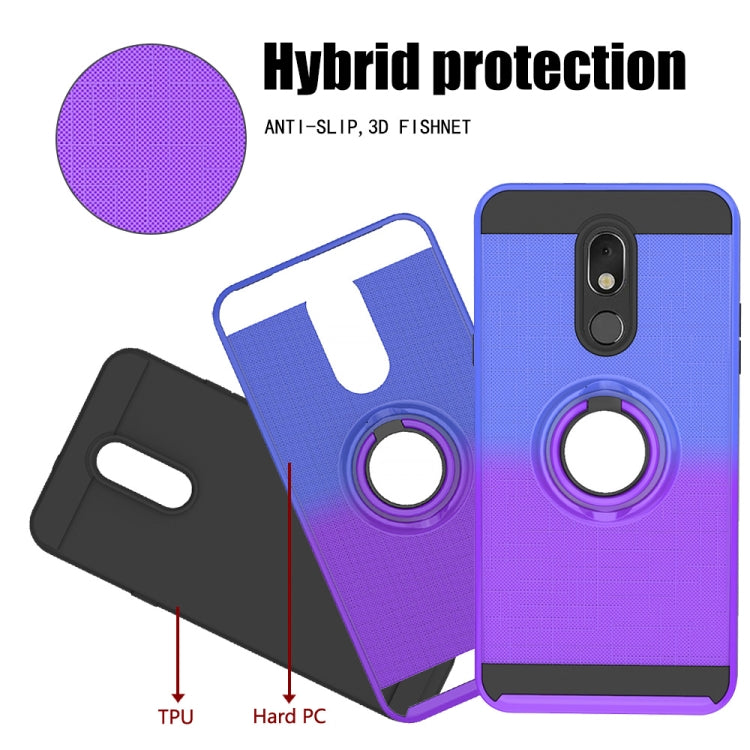 For LG Stylo 5 2 In 1 PC + TPU Protective Case with 360 Degrees Rotate Ring Holder