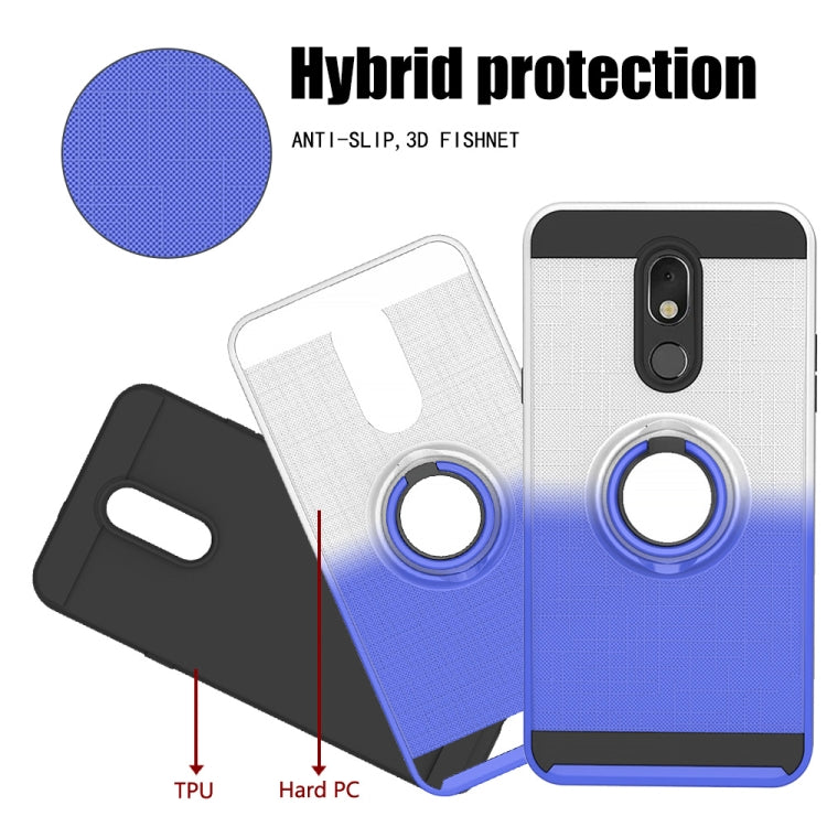 For LG Stylo 5 2 In 1 PC + TPU Protective Case with 360 Degrees Rotate Ring Holder
