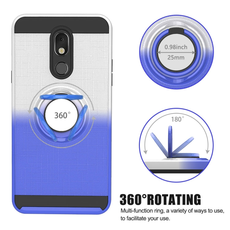 For LG Stylo 5 2 In 1 PC + TPU Protective Case with 360 Degrees Rotate Ring Holder