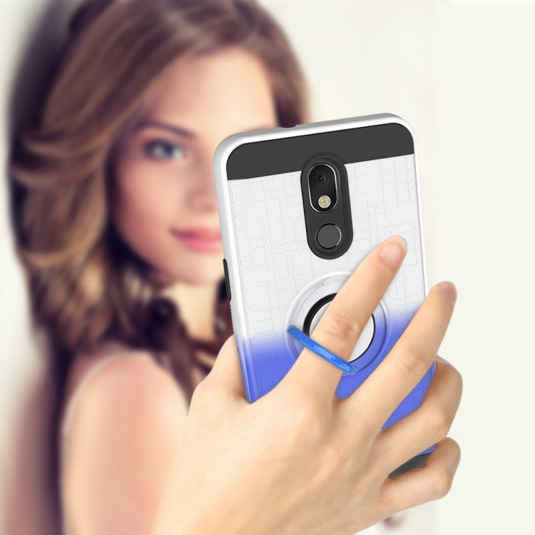 For LG Stylo 5 2 In 1 PC + TPU Protective Case with 360 Degrees Rotate Ring Holder