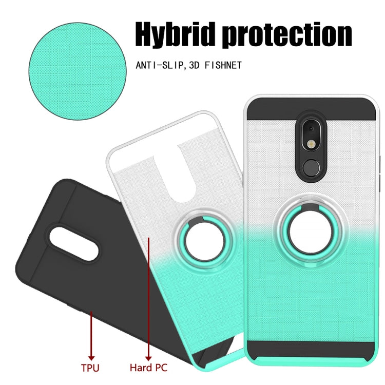 For LG Stylo 5 2 In 1 PC + TPU Protective Case with 360 Degrees Rotate Ring Holder