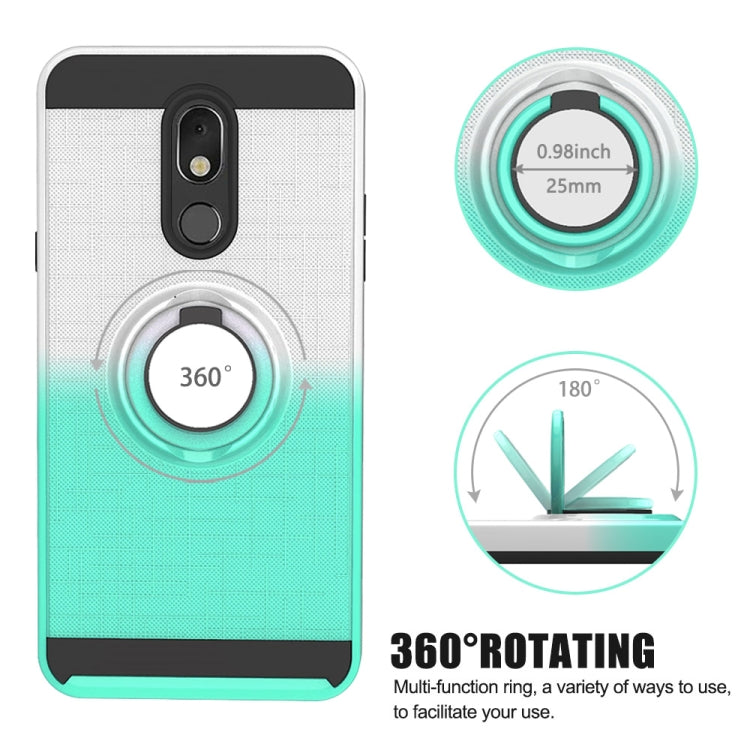 For LG Stylo 5 2 In 1 PC + TPU Protective Case with 360 Degrees Rotate Ring Holder