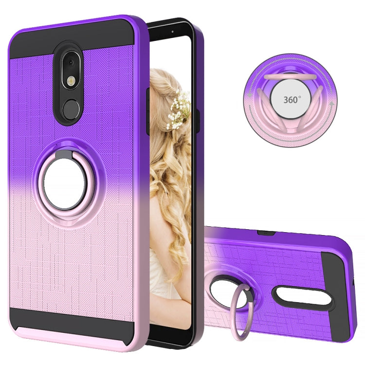 For LG Stylo 5 2 In 1 PC + TPU Protective Case with 360 Degrees Rotate Ring Holder