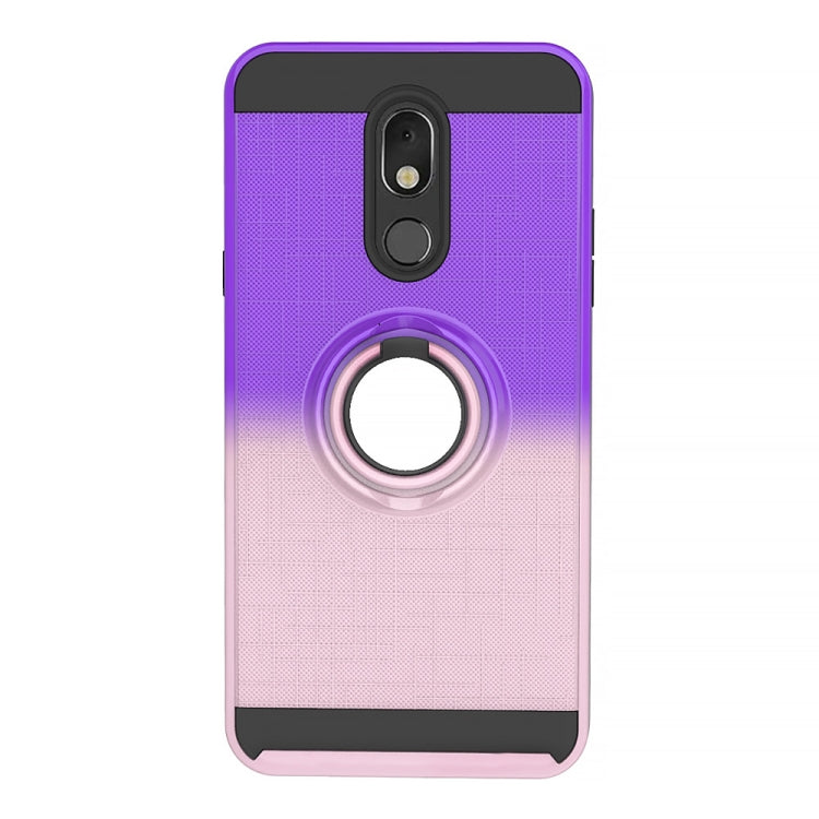 For LG Stylo 5 2 In 1 PC + TPU Protective Case with 360 Degrees Rotate Ring Holder