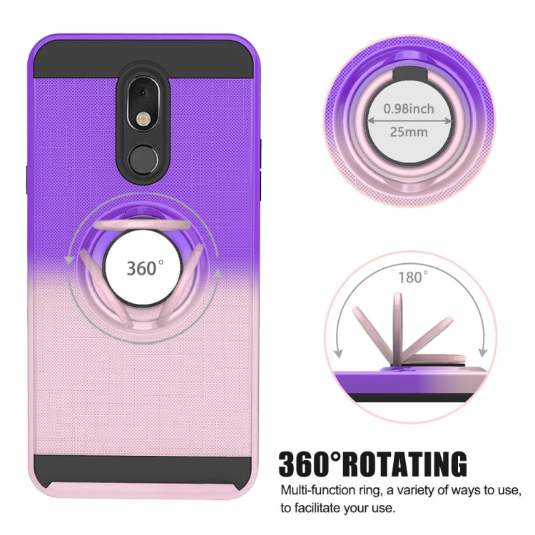 For LG Stylo 5 2 In 1 PC + TPU Protective Case with 360 Degrees Rotate Ring Holder
