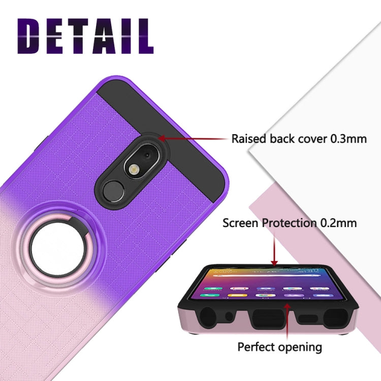 For LG Stylo 5 2 In 1 PC + TPU Protective Case with 360 Degrees Rotate Ring Holder