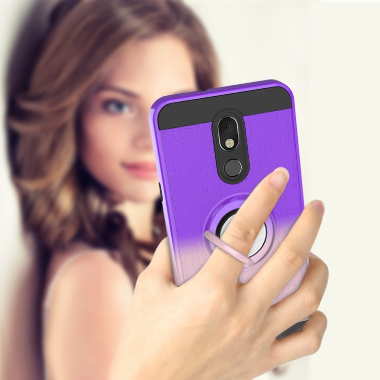 For LG Stylo 5 2 In 1 PC + TPU Protective Case with 360 Degrees Rotate Ring Holder