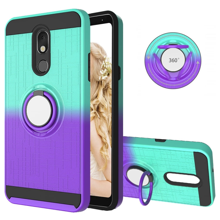 For LG Stylo 5 2 In 1 PC + TPU Protective Case with 360 Degrees Rotate Ring Holder