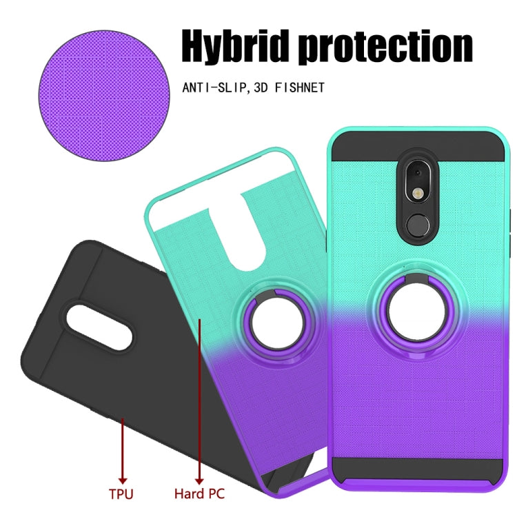 For LG Stylo 5 2 In 1 PC + TPU Protective Case with 360 Degrees Rotate Ring Holder