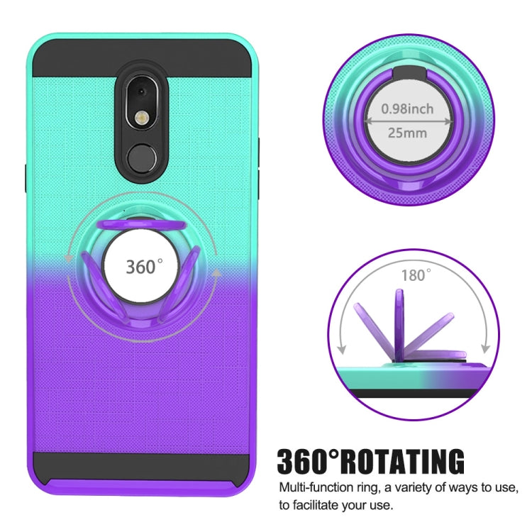 For LG Stylo 5 2 In 1 PC + TPU Protective Case with 360 Degrees Rotate Ring Holder