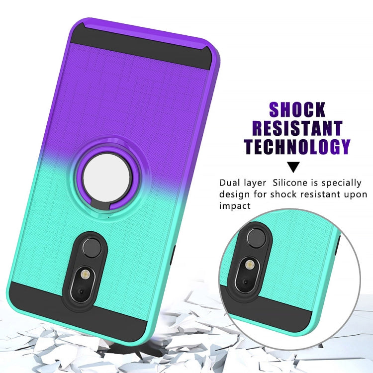 For LG Stylo 5 2 In 1 PC + TPU Protective Case with 360 Degrees Rotate Ring Holder
