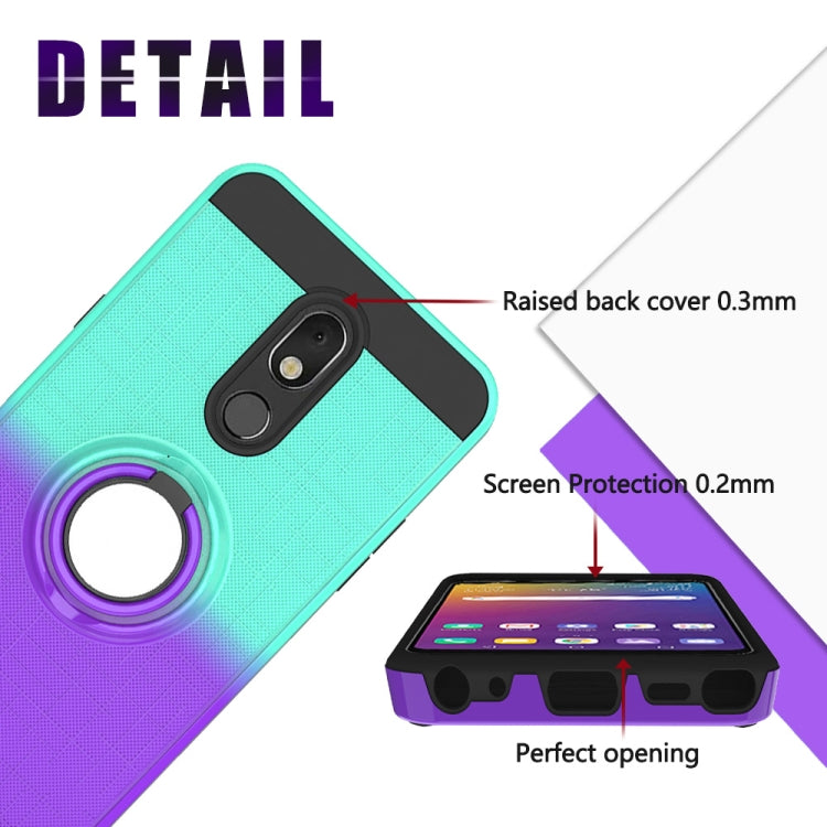 For LG Stylo 5 2 In 1 PC + TPU Protective Case with 360 Degrees Rotate Ring Holder