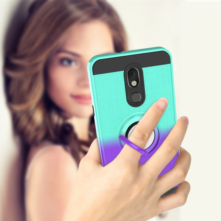 For LG Stylo 5 2 In 1 PC + TPU Protective Case with 360 Degrees Rotate Ring Holder